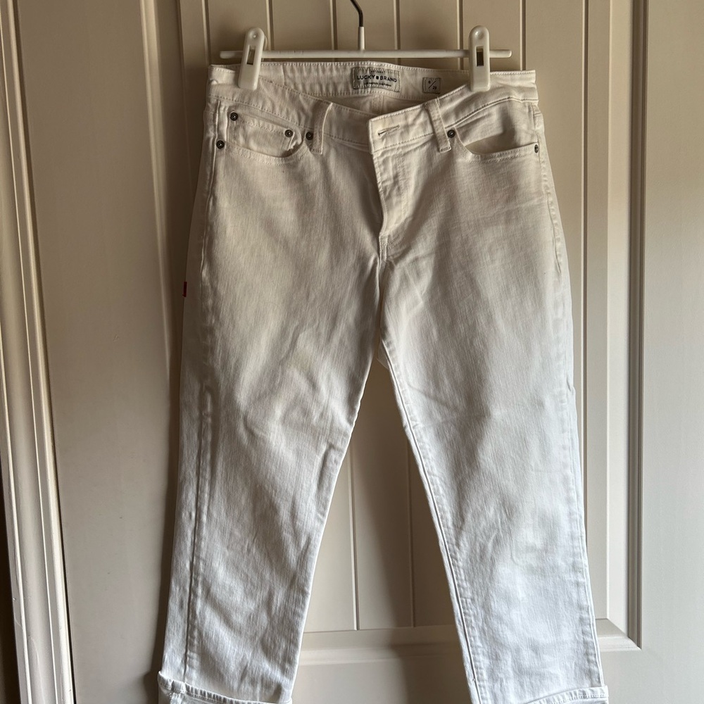 Lucky Brand White Sweet Crop Jeans